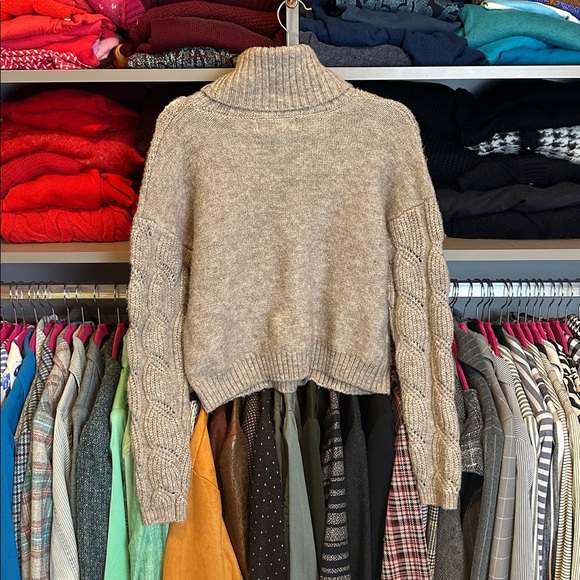 Pink Rose grayish taupe long sleeve turtleneck sweater size XS - Picture 3 of 3